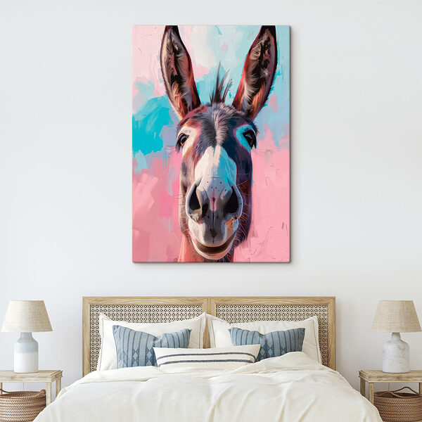 Close up of a donkey's face