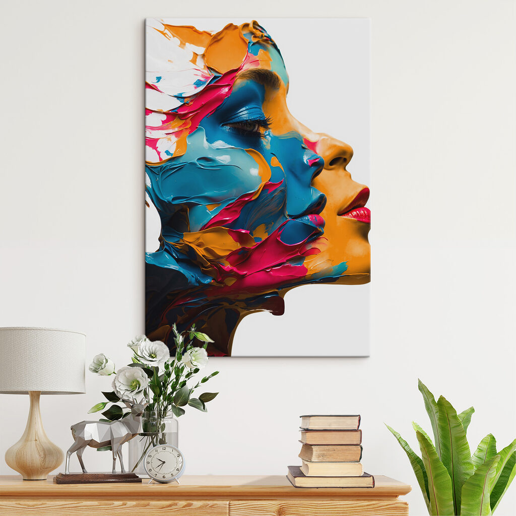 Woman with paint on her face