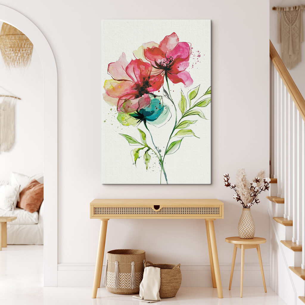 Painting of flowers and leaves Painting of flowers and leaves