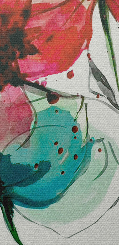 Painting of flowers and leaves Painting of flowers and leaves