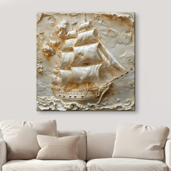 Carved ship with sails Carved ship with sails