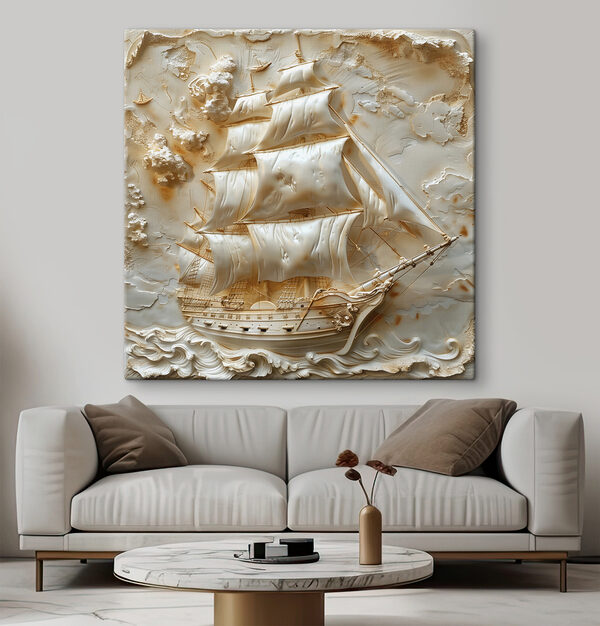 Carved ship with sails Carved ship with sails