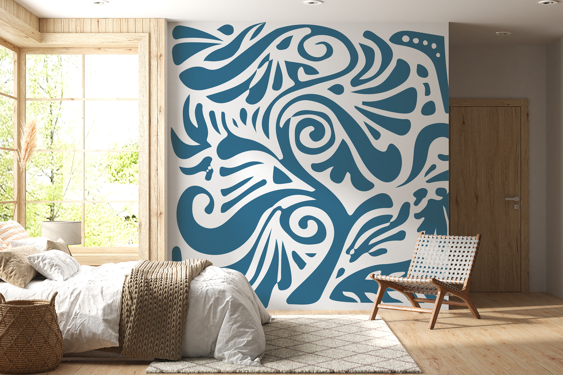 Blue and white pattern