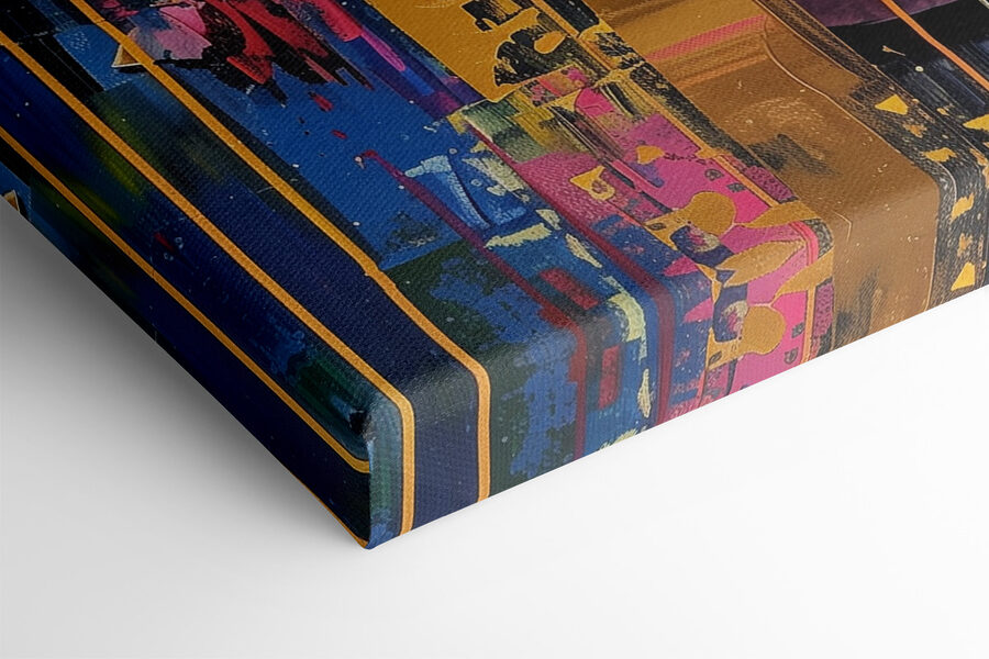 Painting of a woman's face with colorful paint dripping down Painting of a woman's face with colorful paint dripping down