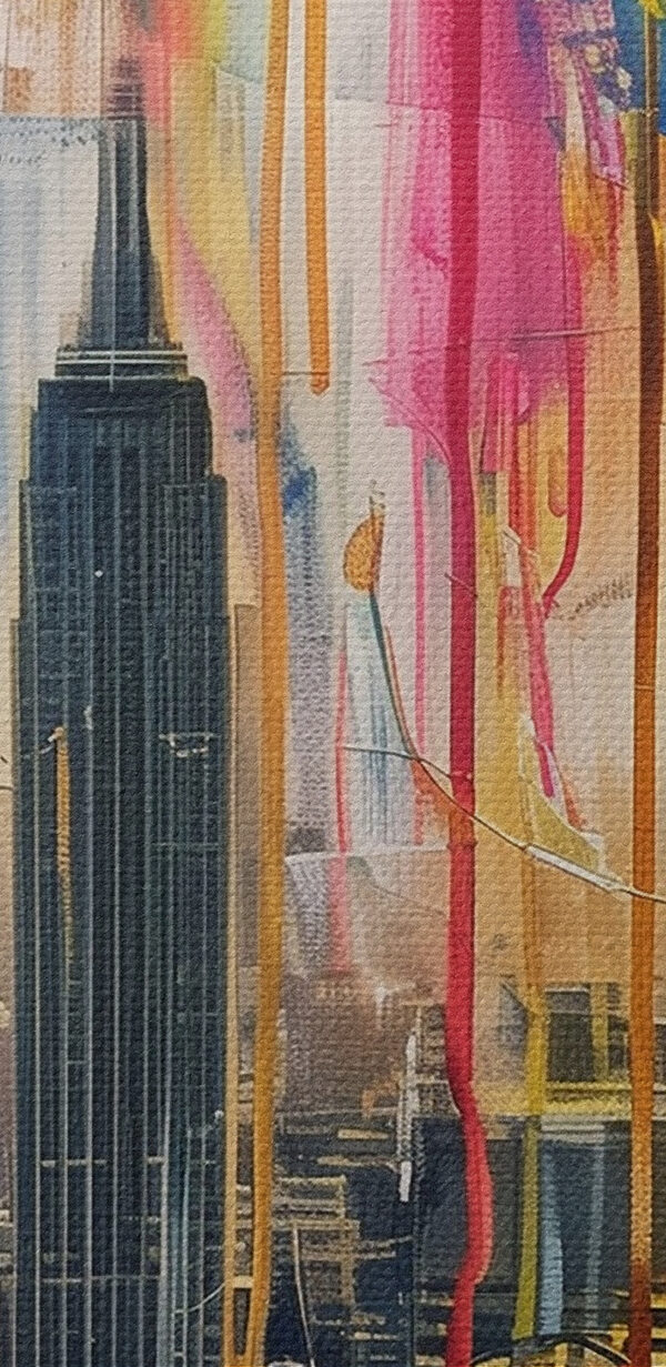 Painting of a woman's face with colorful paint dripping down Painting of a woman's face with colorful paint dripping down