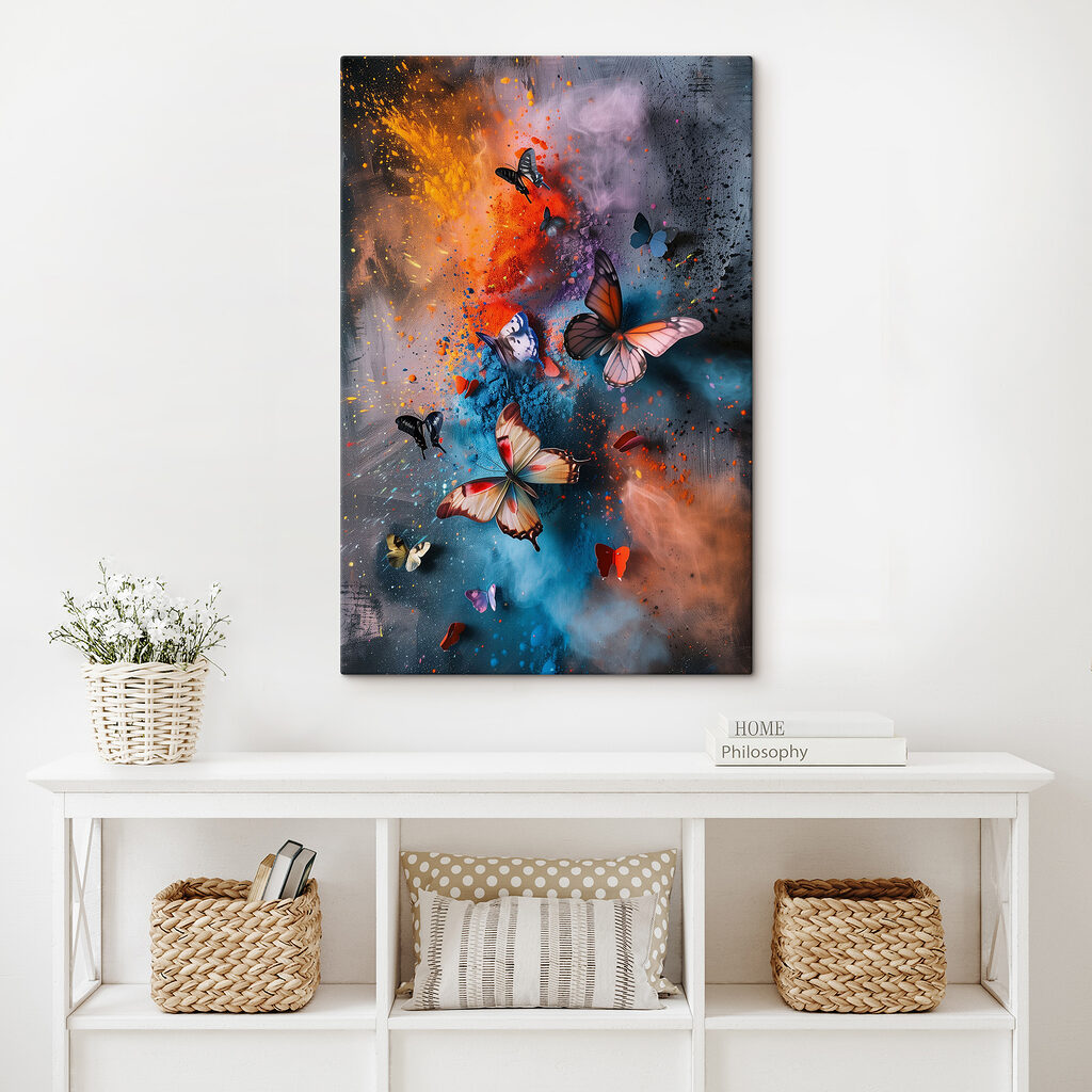 Butterflies flying butterflies in a colorful cloud