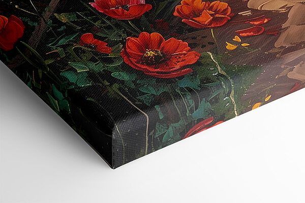 Painting of a path by the water with flowers Painting of a path by the water with flowers