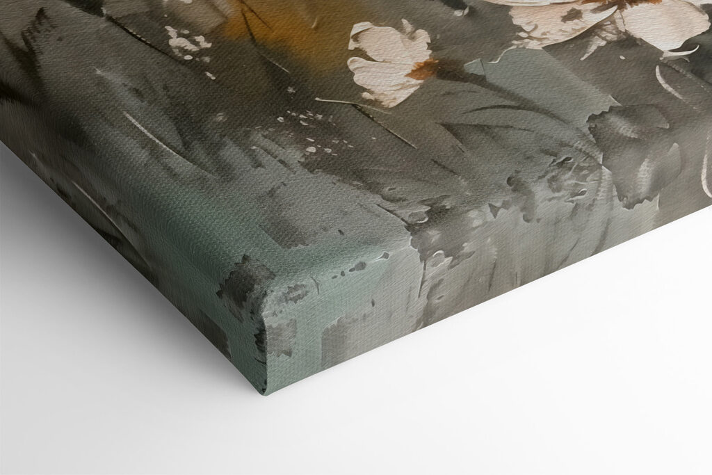 Painting of flowers on a wall Painting of flowers on a wall