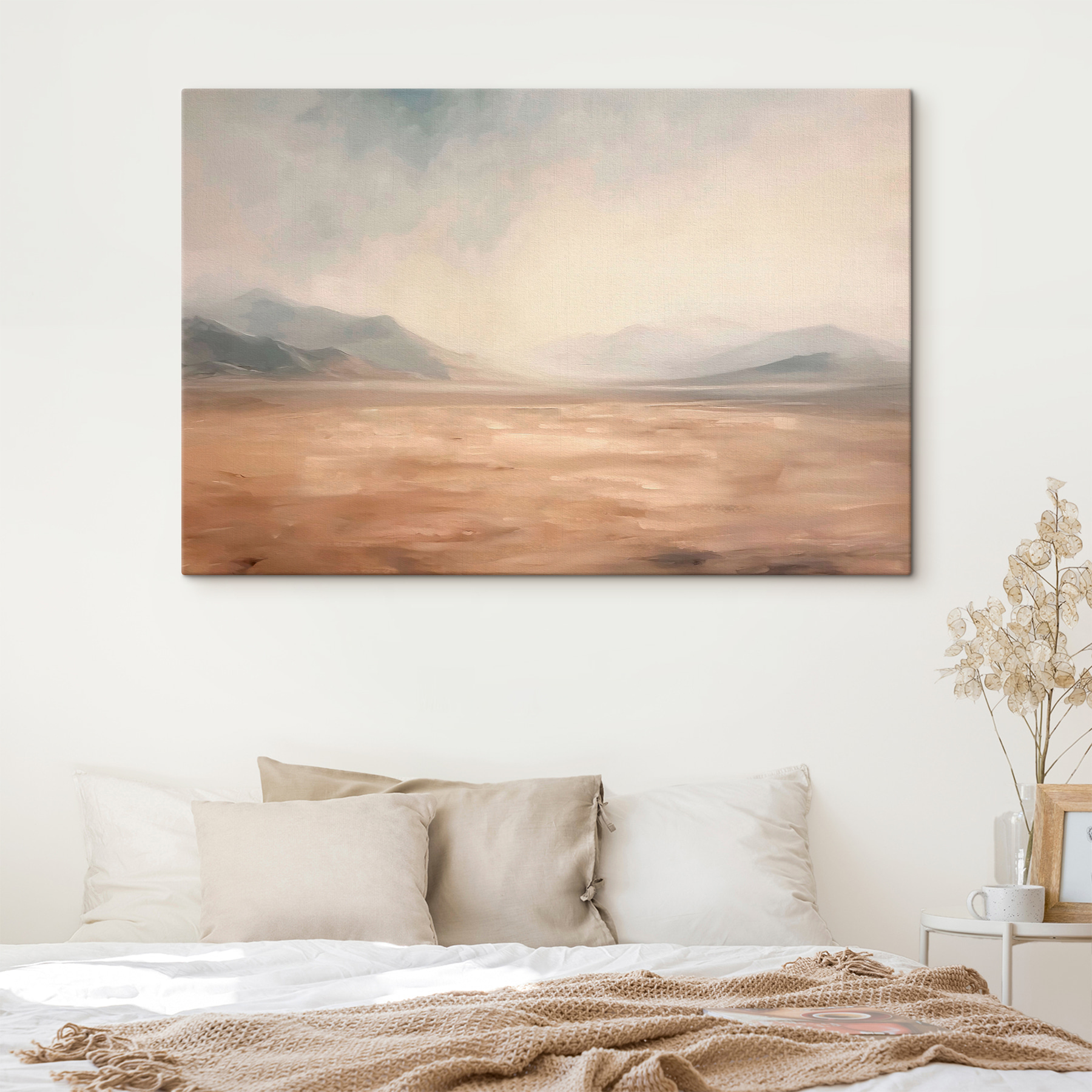 Landscape with mountains and fog