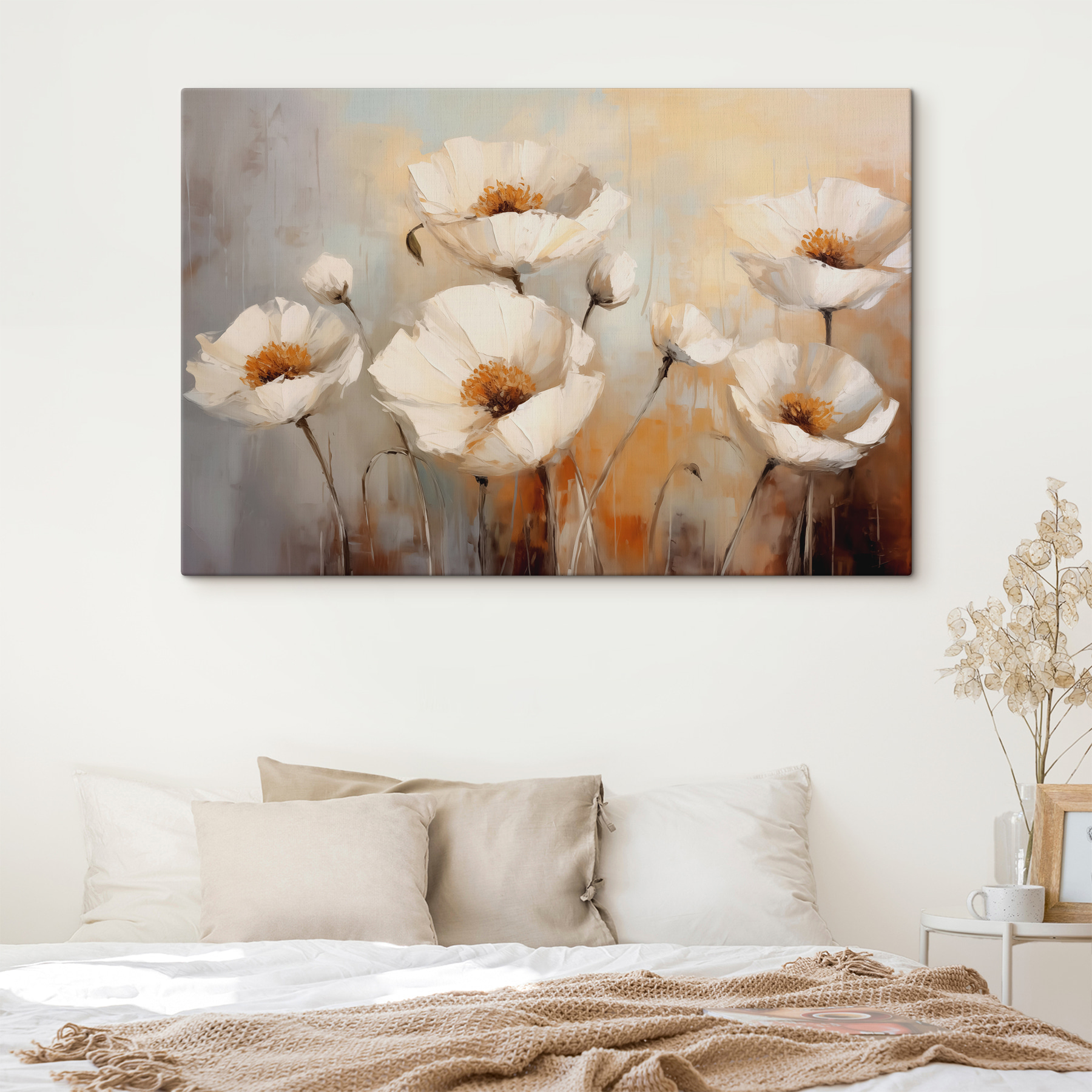 Painting of white flowers