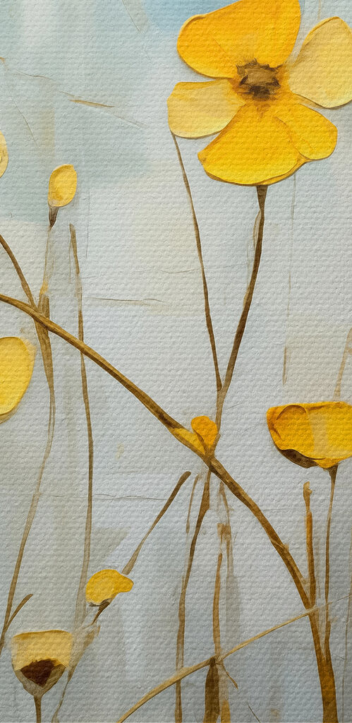 Painting of yellow flowers Painting of yellow flowers