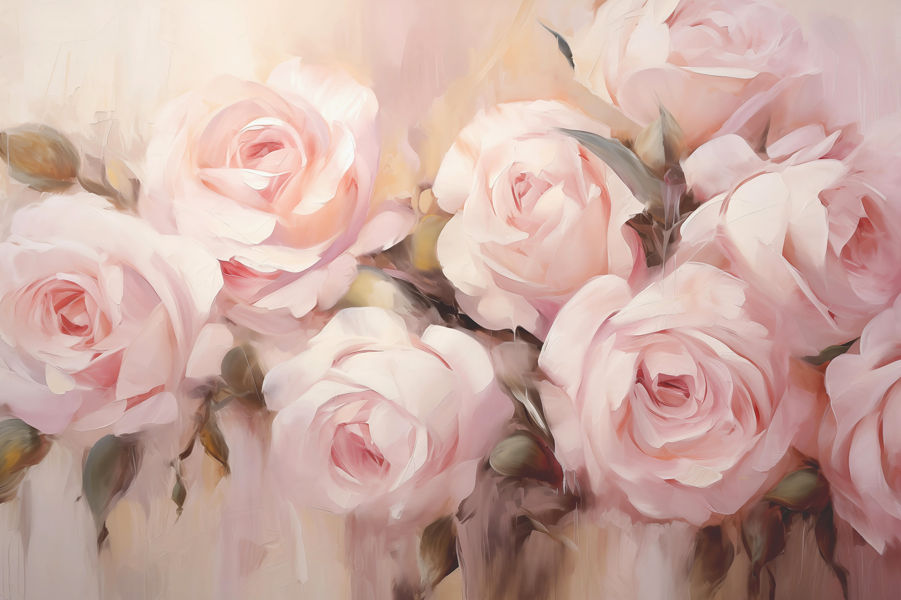 Painting of pink roses Painting of pink roses