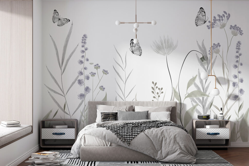 Butterflies flying over flowers Butterflies flying over flowers