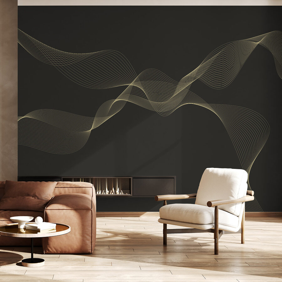 Flowing lines on dark background Flowing lines on dark background