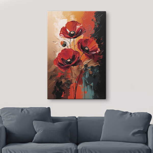 Painting of red flowers Painting of red flowers