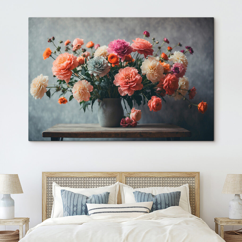 Vase of flowers on a table Vase of flowers on a table