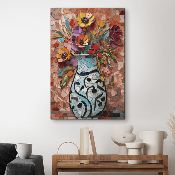 Mosaic of flowers in a vase Mosaic of flowers in a vase