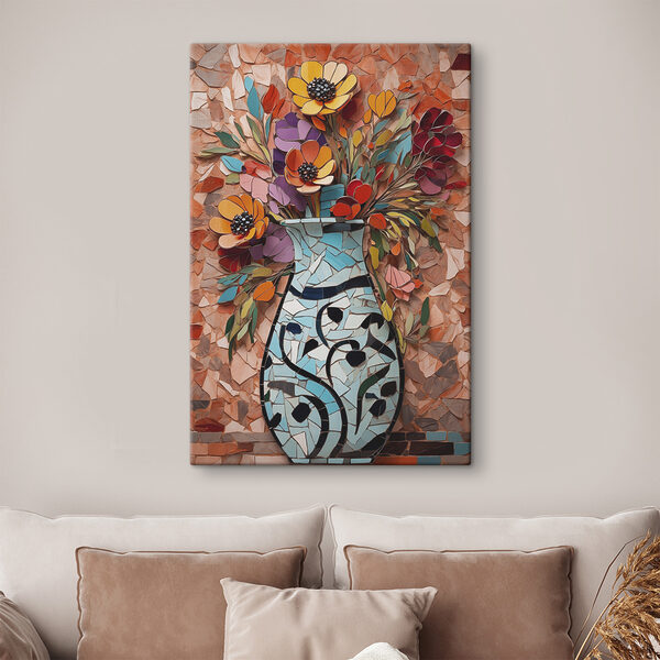 Mosaic of flowers in a vase Mosaic of flowers in a vase