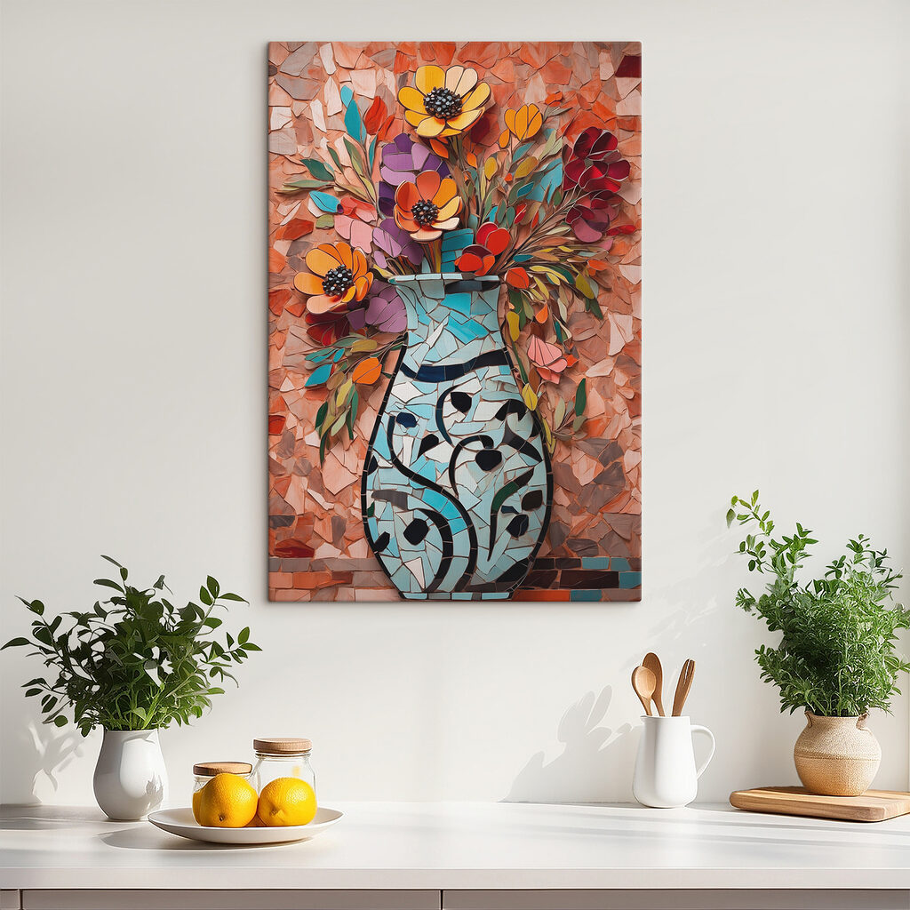 Mosaic of flowers in a vase Mosaic of flowers in a vase
