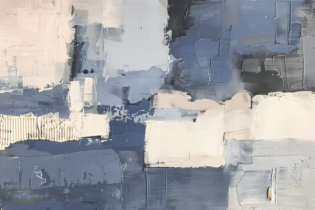 Painting of different shades of blue and white Painting of different shades of blue and white
