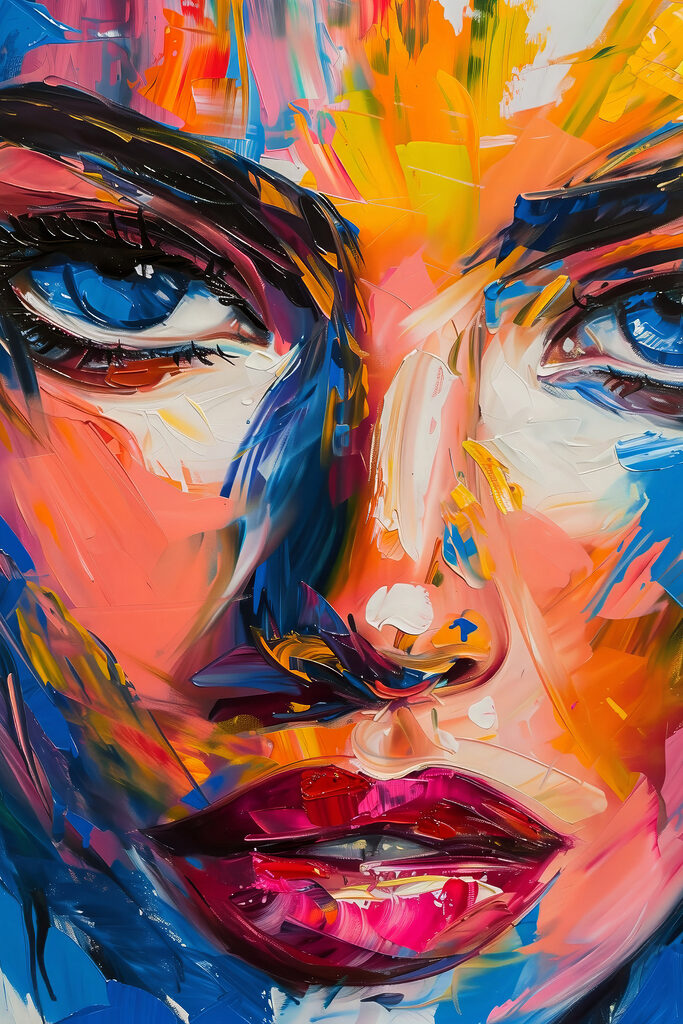 Painting of a woman's face