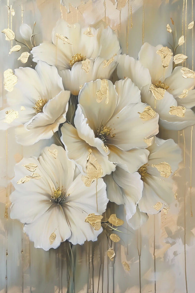 Elegant petals with metallic accents Elegant petals with metallic accents