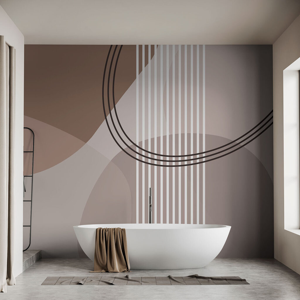 Brown and white background with lines and circles Brown and white background with lines and circles