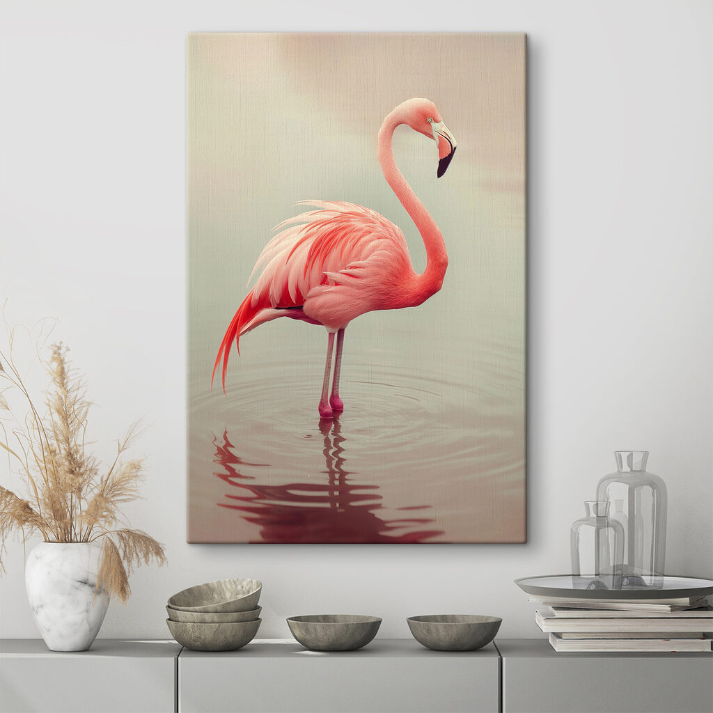 Flamingo standing in water Flamingo standing in water