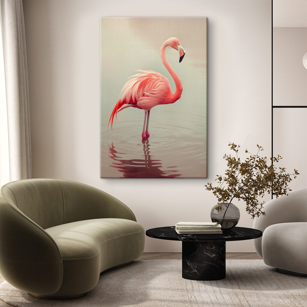 Flamingo standing in water Flamingo standing in water