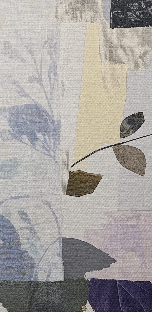 Piece of art with leaves and squares