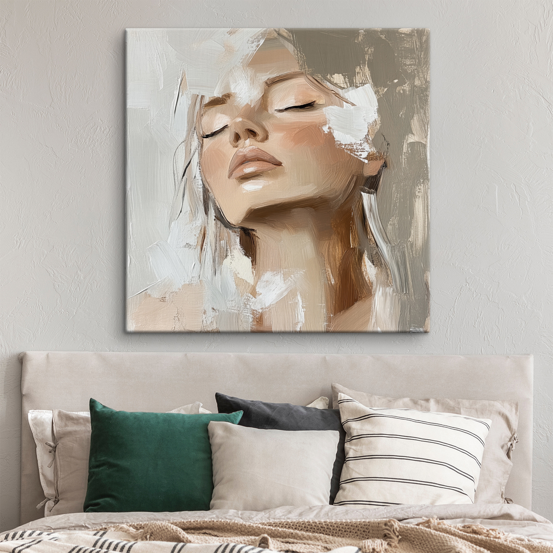 Woman with her eyes closed