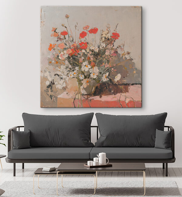 Painting of flowers in a vase Painting of flowers in a vase