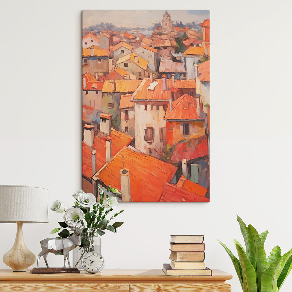 Painting of a city Painting of a city