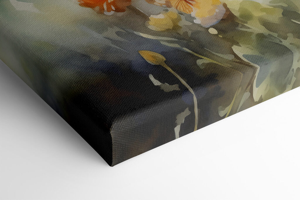 White dog with butterflies in a field of flowers White dog with butterflies in a field of flowers