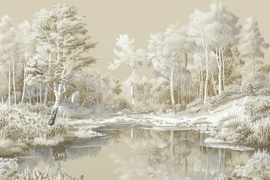 River with trees and snow