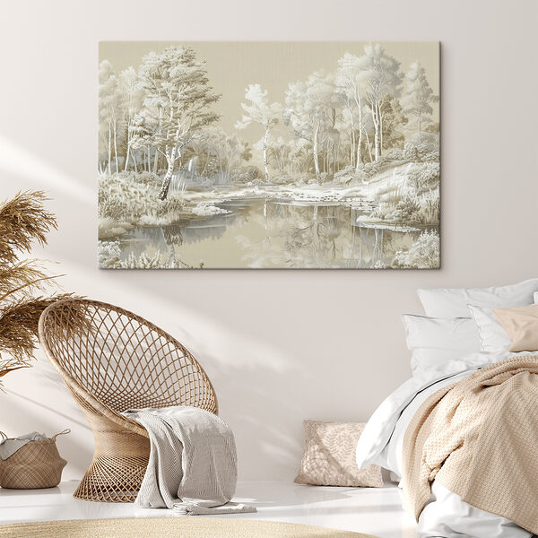 River with trees and snow River with trees and snow
