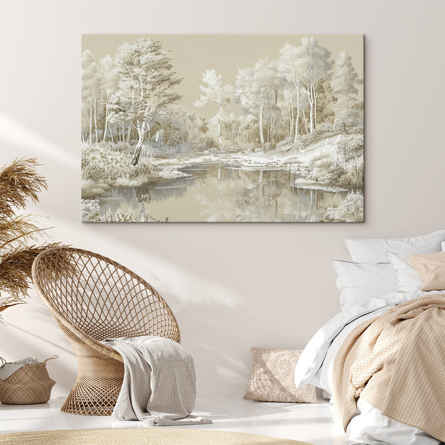 River with trees and snow River with trees and snow