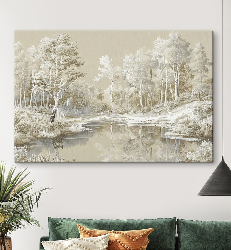 River with trees and snow River with trees and snow