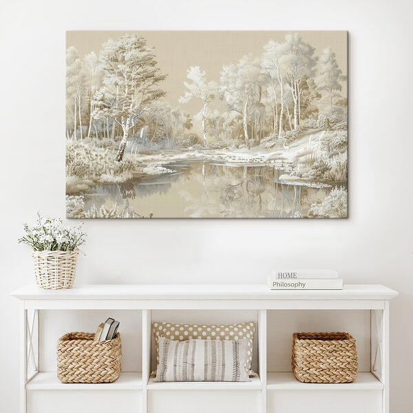 River with trees and snow River with trees and snow