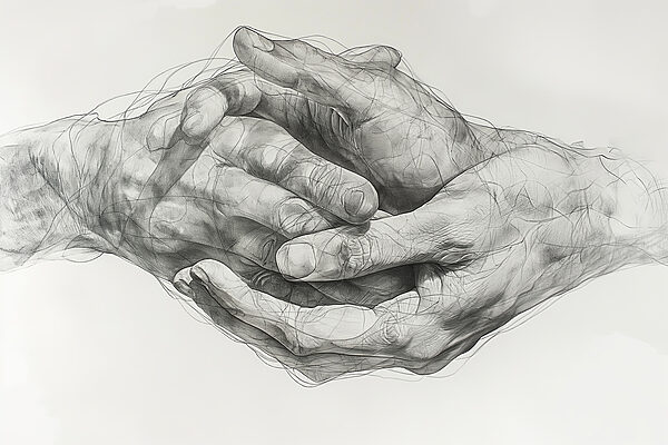 Drawing of two hands Drawing of two hands