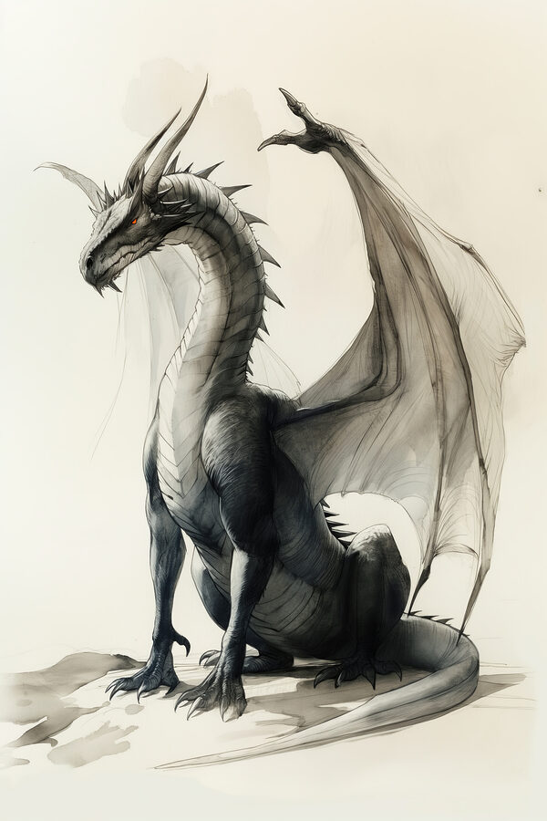 Drawing of a dragon Drawing of a dragon
