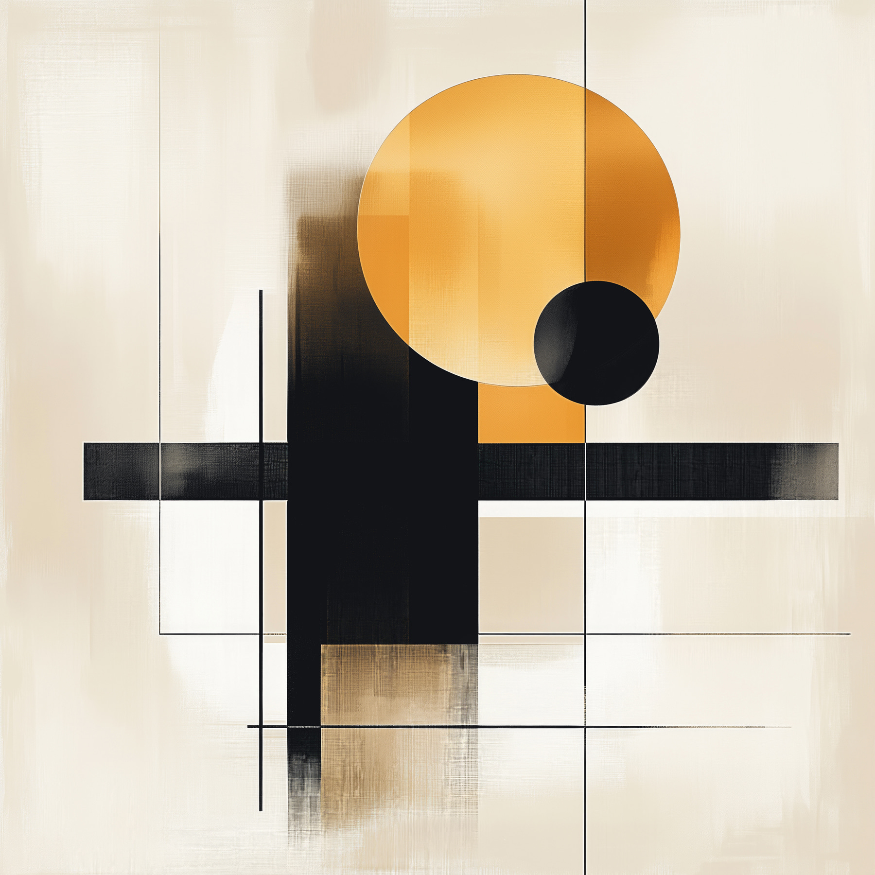 Black and orange geometric shapes