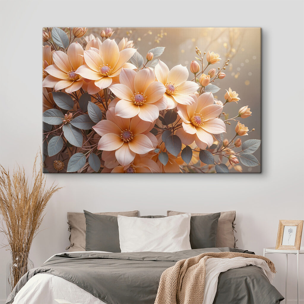 Group of flowers with leaves Group of flowers with leaves