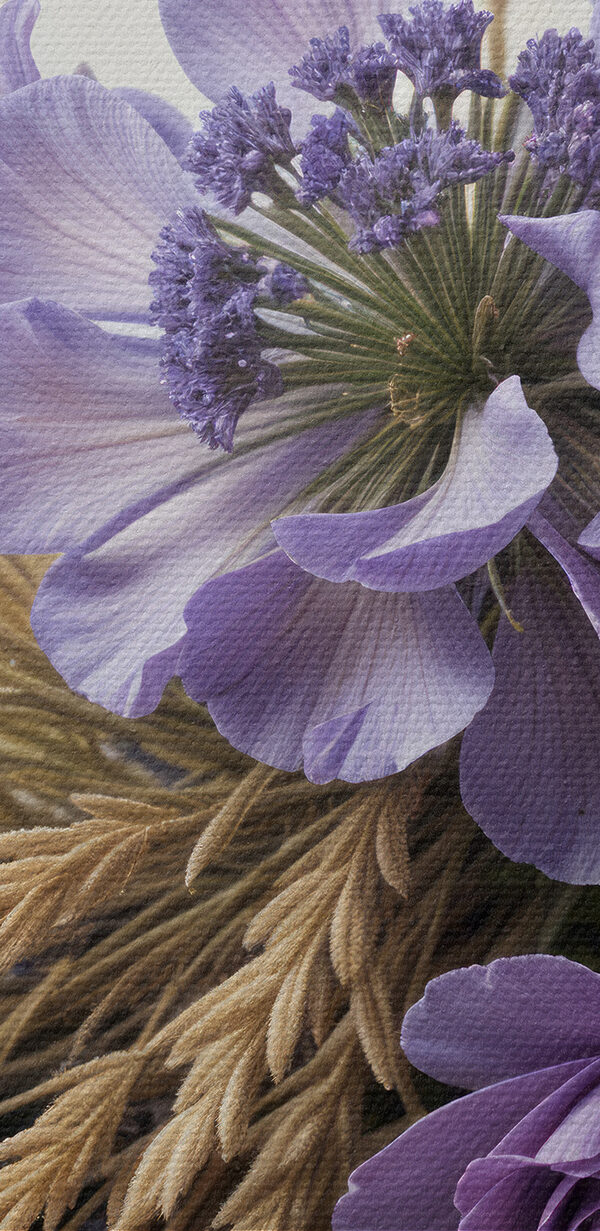 Bouquet of purple flowers and wheat Bouquet of purple flowers and wheat