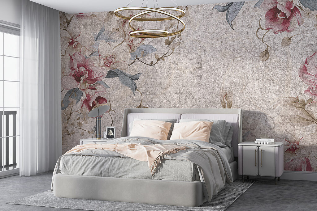 Close up of a floral pattern