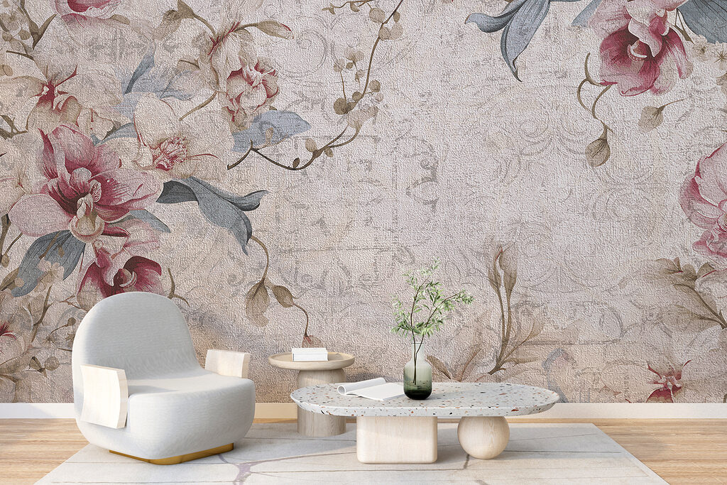 Close up of a floral pattern