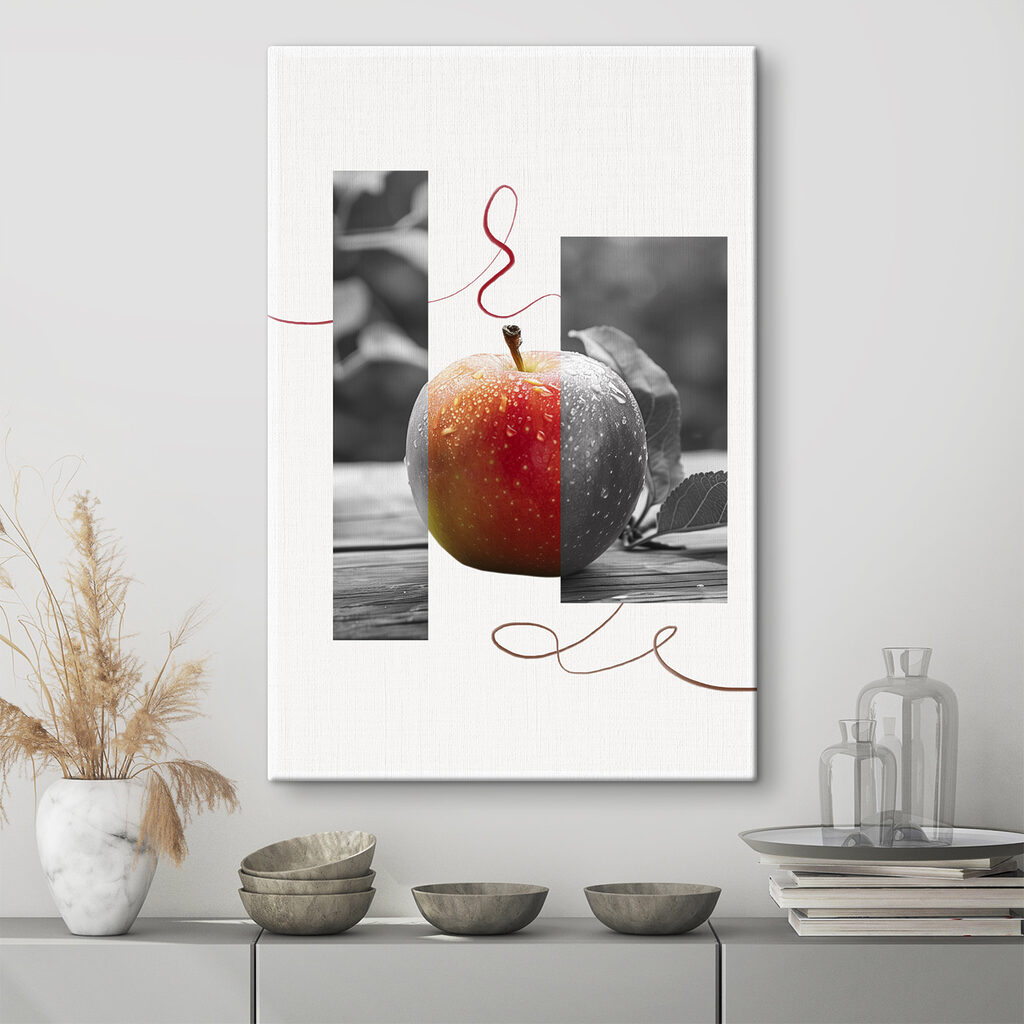 Red and grey apple
