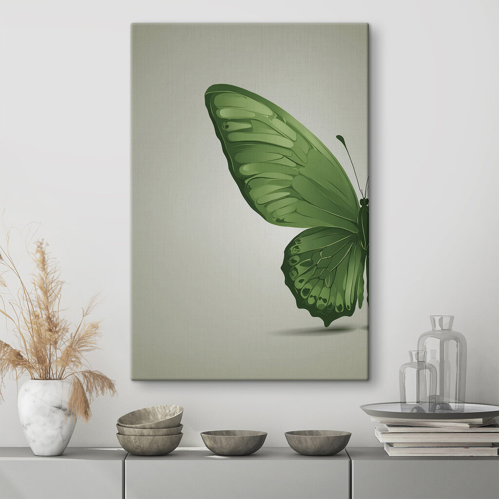 Green butterfly with wings Green butterfly with wings