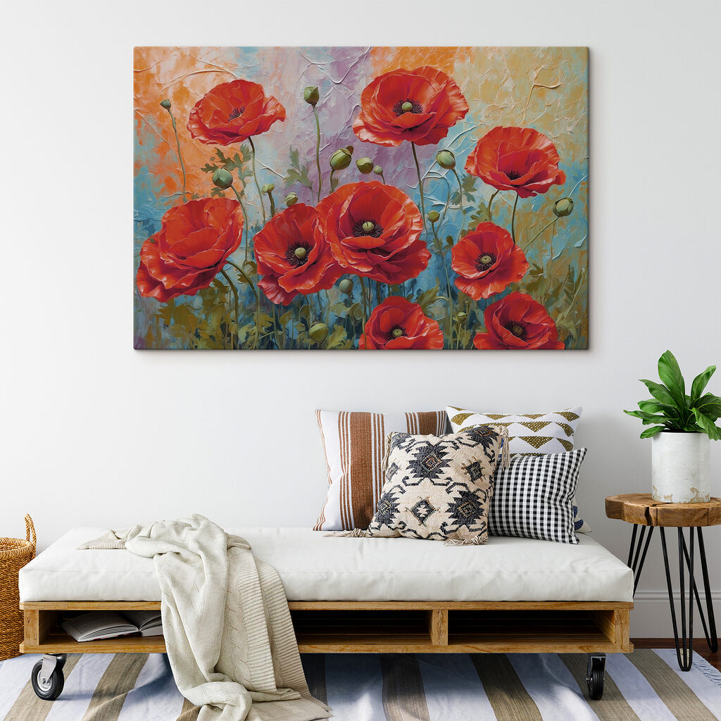 Painting of red flowers Painting of red flowers