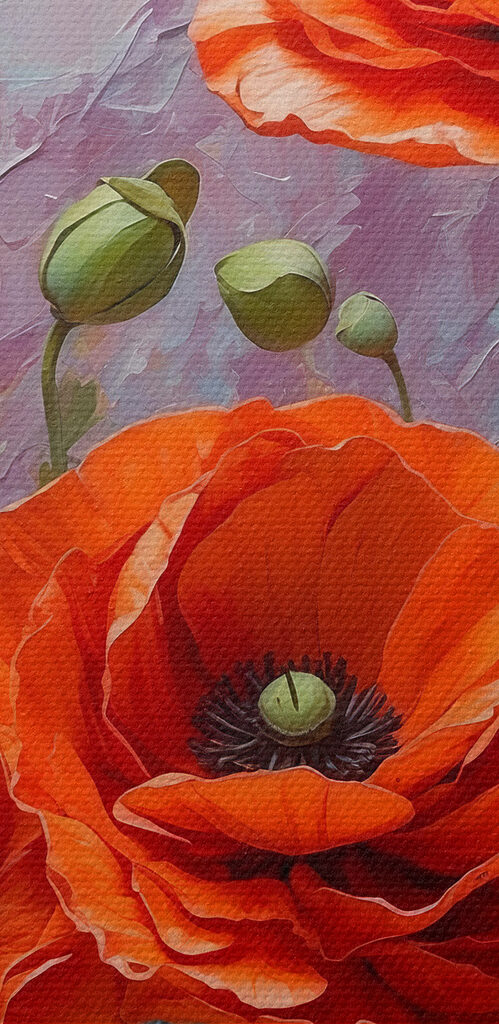 Painting of red flowers Painting of red flowers